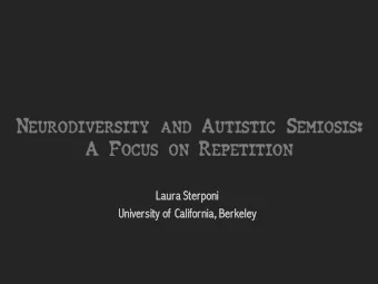 EMIOSIS :  EURODIVER  ERSITY AN  A F F OC ON R EP  OCUS ON  EPET  ETITION  La  Laura Sterponi  Un