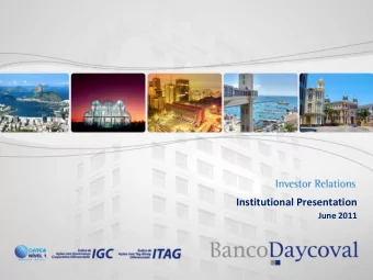 Institutional Presentation  June 2011  Agenda  Page 3  Brazilian Credit Market  Page 4  Overview