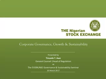 Click to edit Master title style  Corporate Governance, Growth &amp; Sustainability  Presented by