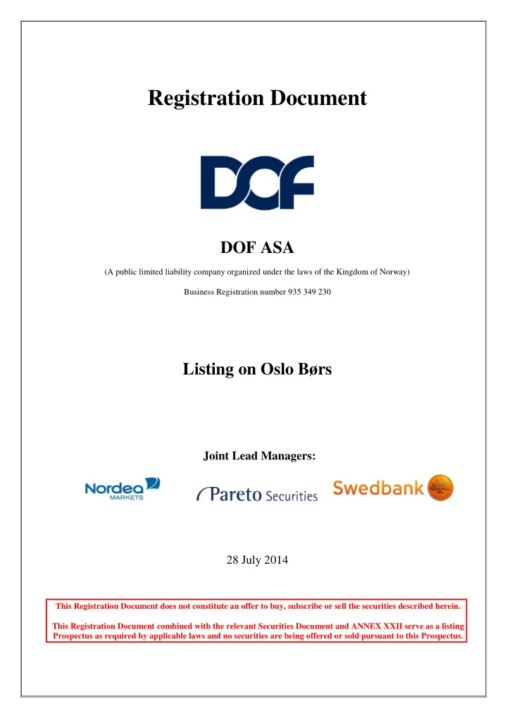 registration document
