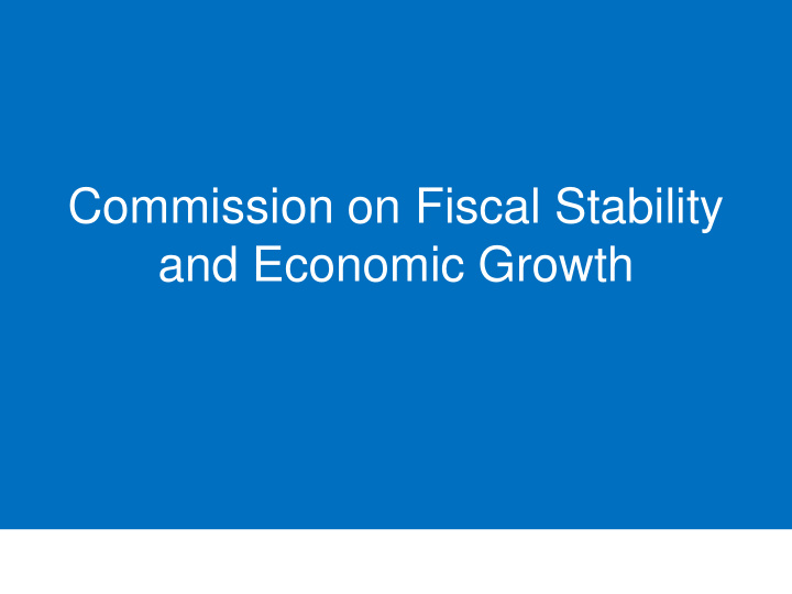 and economic growth the charge to the commission