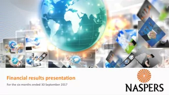 Financial results presentation  For the six months ended 30 September 2017  Important information