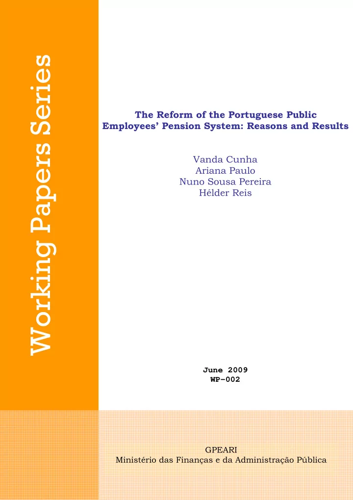 working papers series
