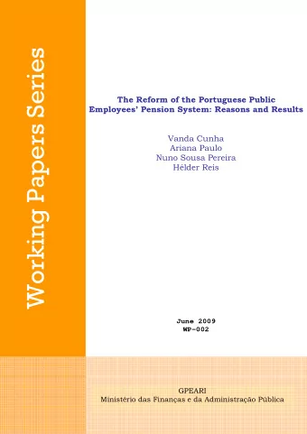 Working Papers Series  The Reform of the Portuguese Public  Employees Pension System: Reasons