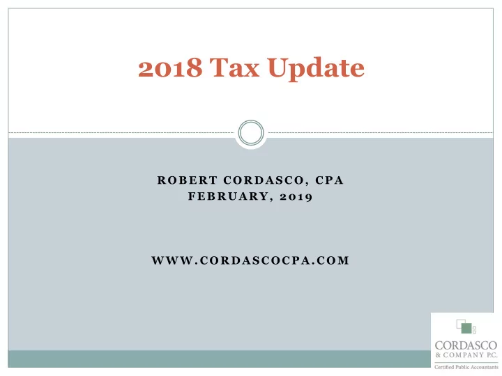 2018 tax update