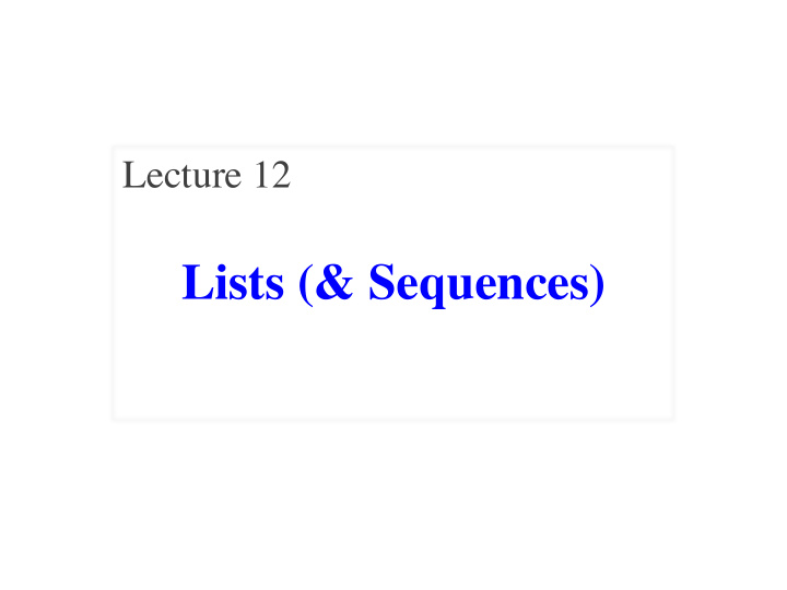 lists sequences announcements for today