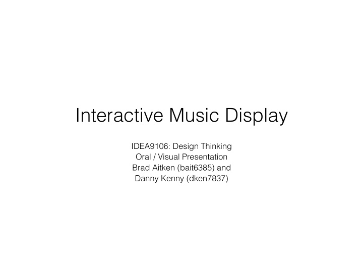 interactive music display
