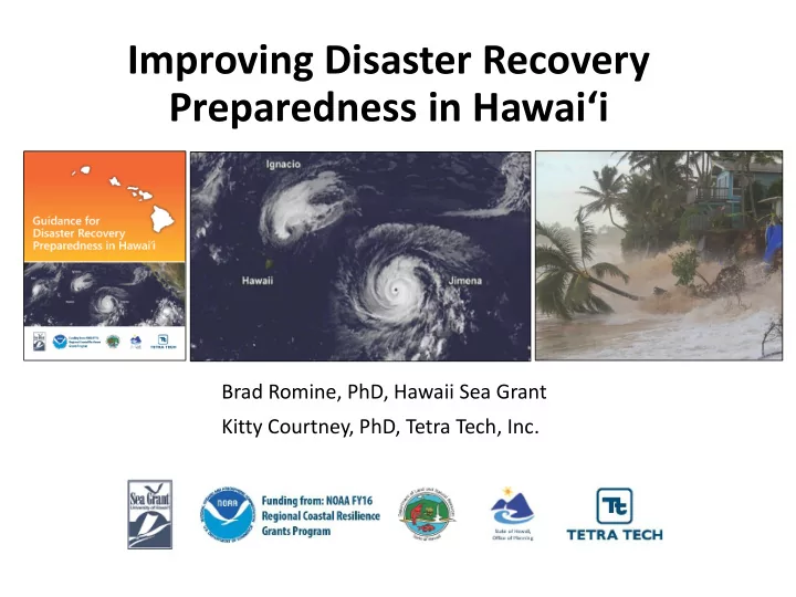 improving disaster recovery preparedness in hawai i