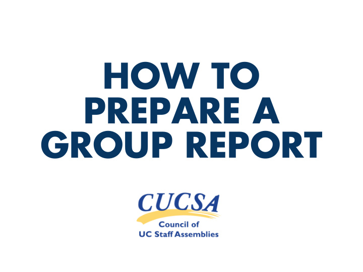 how to prepare a group report several brains are better