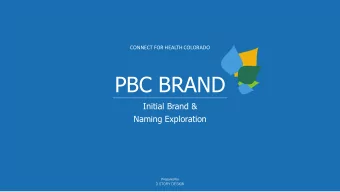 PBC BRAND  Initial Brand &amp;  Naming Exploration  Prepared by Survey Feedback  PBC Structure
