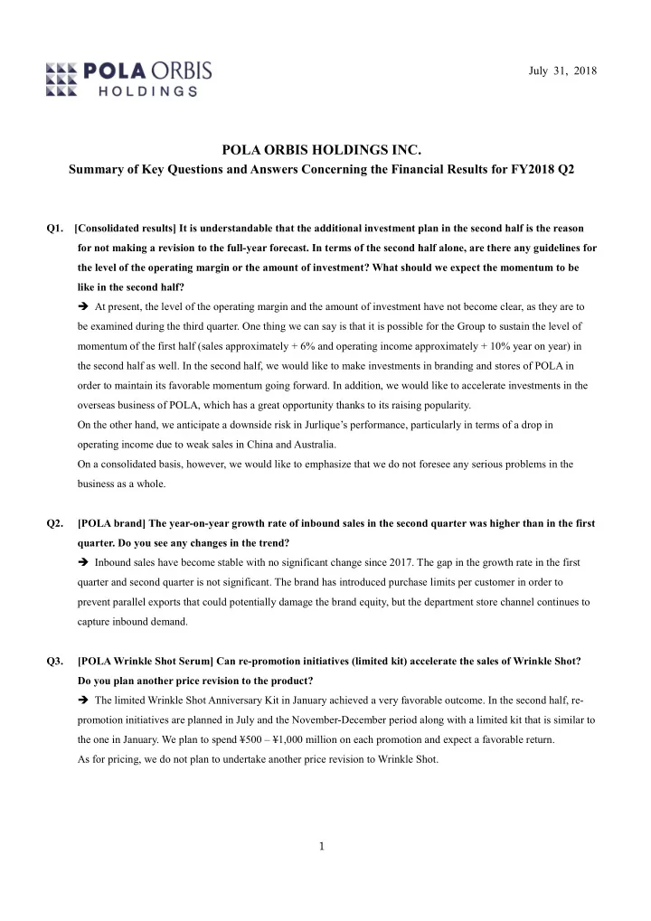 pola orbis holdings inc