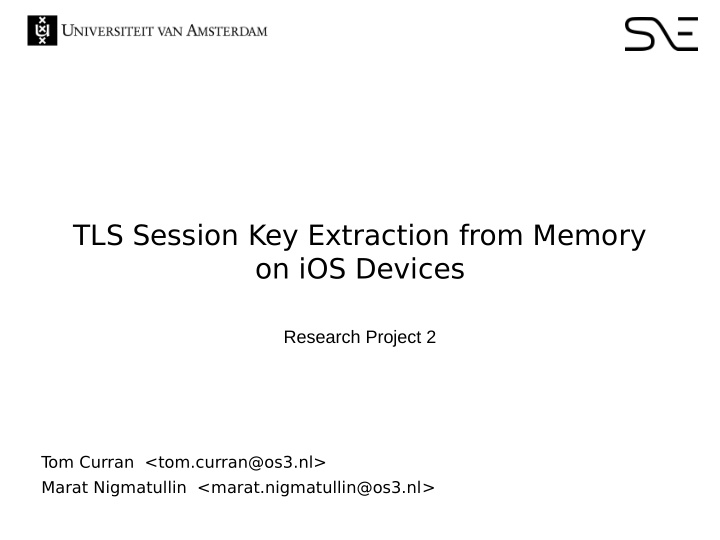 tls session key extraction from memory on ios devices