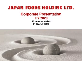 Corporate Presentation  FY 2020  12 months ended  31 March 2020  Important Notice  DISCLAIMER  This