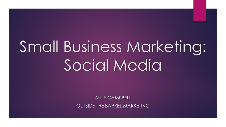 small business marketing social media
