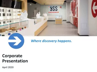 Corporate  Presentation  April 2020  Disclaimer Forward Looking Statements. Certain information