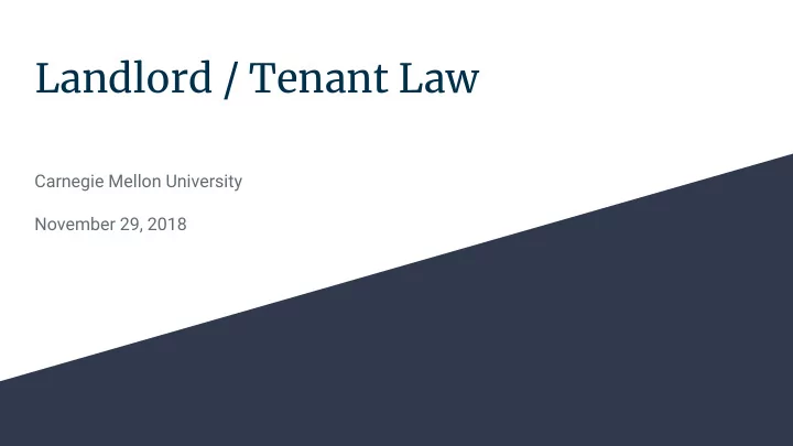 landlord tenant law