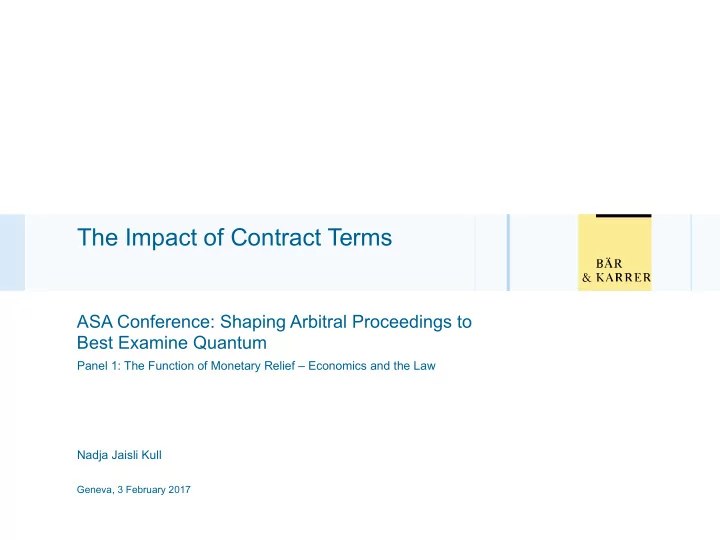 the impact of contract terms