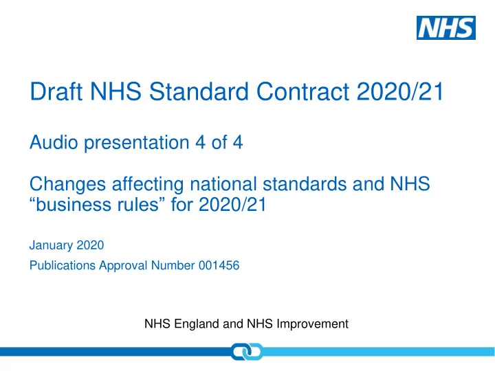 draft nhs standard contract 2020 21