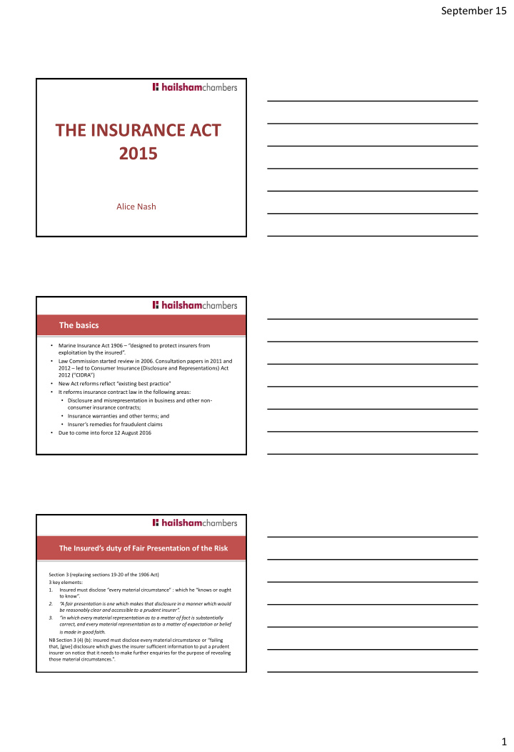 the insurance act 2015