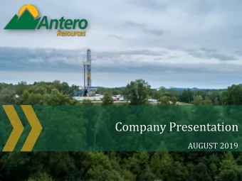 Company Presentation  AUGUST 2019  Legal Disclaimer  This presentation includes