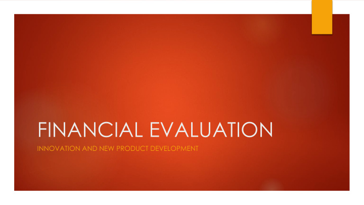 financial evaluation