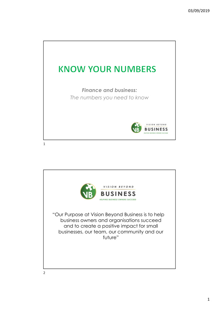 finance and business the numbers you need to know