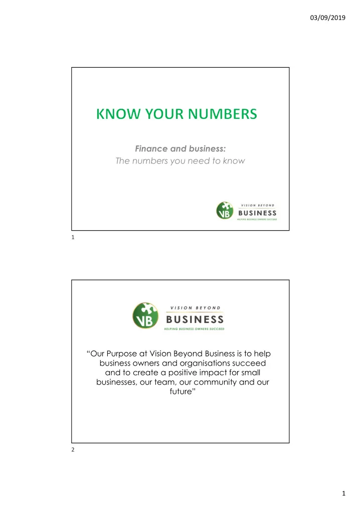 finance and business the numbers you need to know