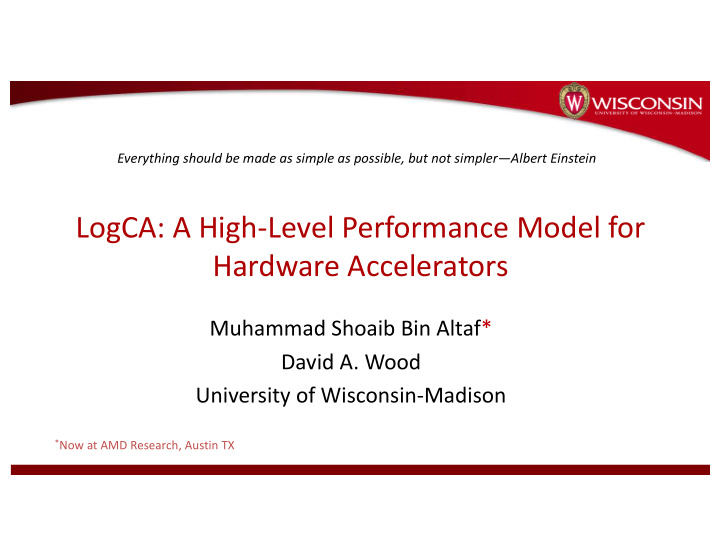 logca a high level performance model for hardware