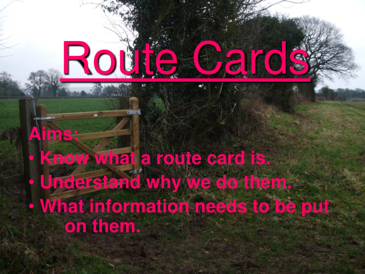 route cards