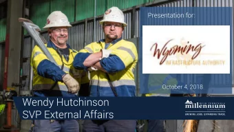 SVP External Affairs  Millennium Location  Millennium Bulk  Terminals  Longview, WA  2  Longview