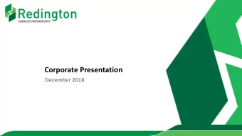 Corporate Presentation  December 2018  WHO  WHO AR  ARE  E WE  WE?  WH  WHAT WE  WE DO?  A