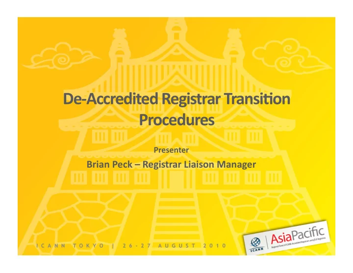 de accredited registrar transi1on procedures
