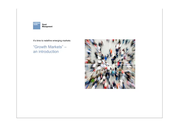 growth markets an introduction the bric concept was the