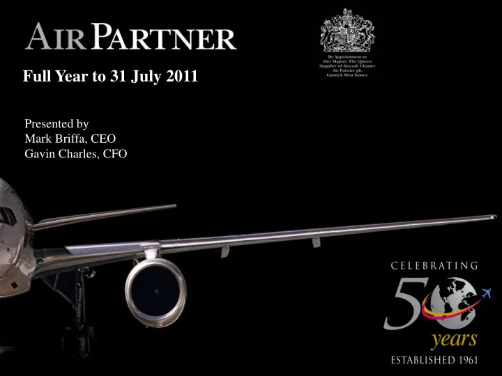 full year to 31 july 2011
