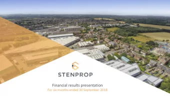 Financial results presentation  For six months ended 30 September 2018 Transition Plan  to 31