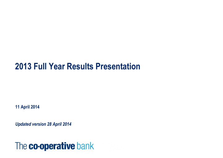 2013 full year results presentation