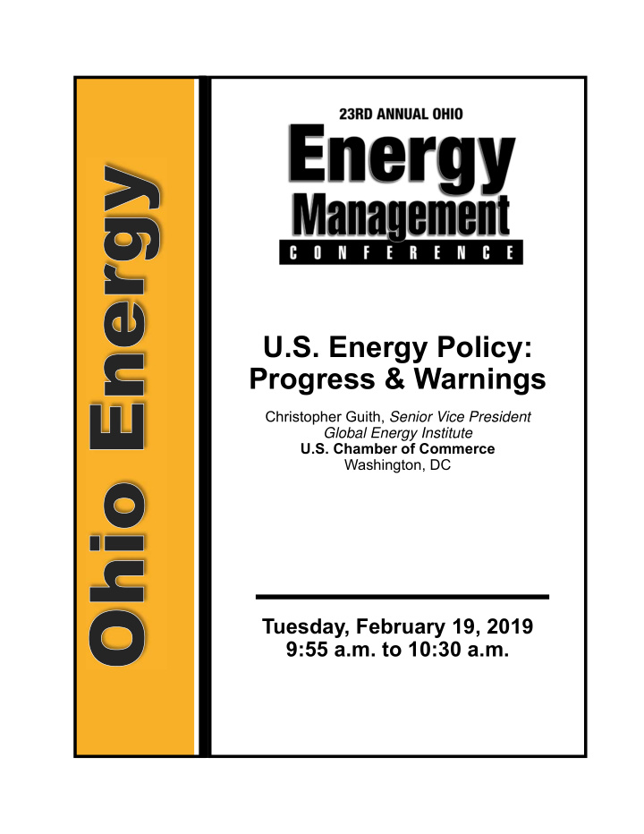 u s energy policy progress warnings christopher guith