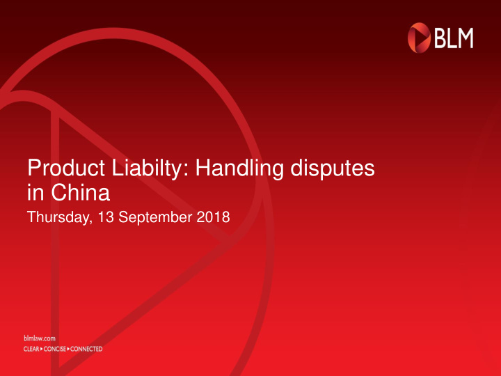 product liabilty handling disputes in china