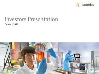 Investors Presentation  October 2018  Disclaimer  This presentation contains statements concerning