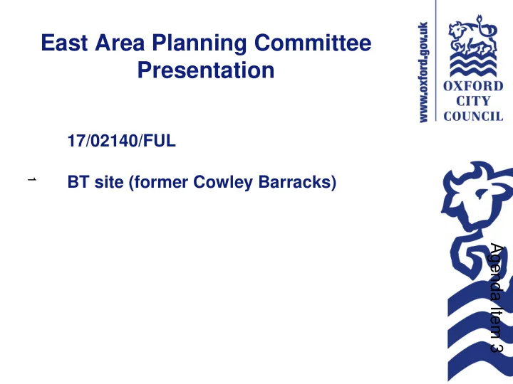 east area planning committee presentation