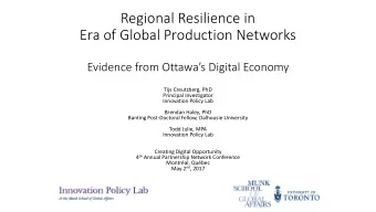 Regional Resilience in  Era of Global Production Networks  Evidence from Ottawas Digital Economy