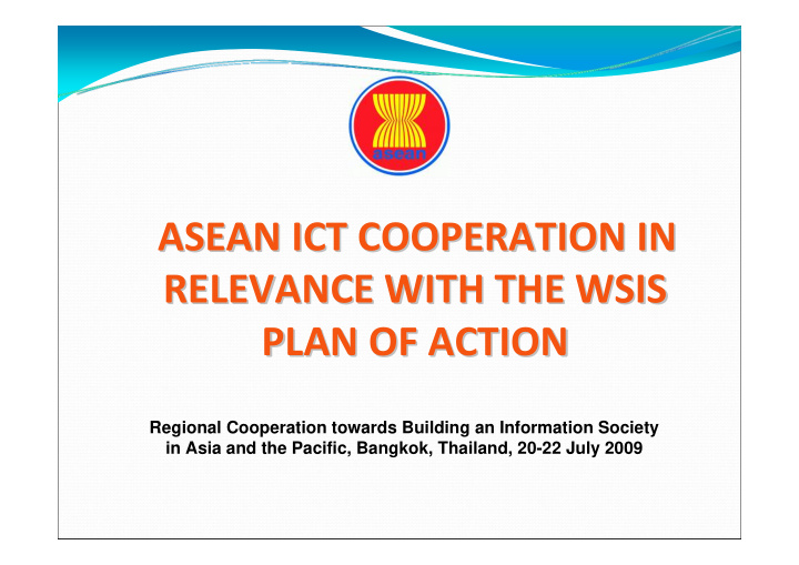 asean ict cooperation in asean ict cooperation in