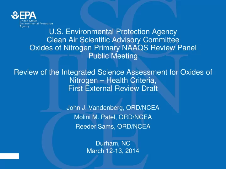 u s environmental protection agency clean air scientific