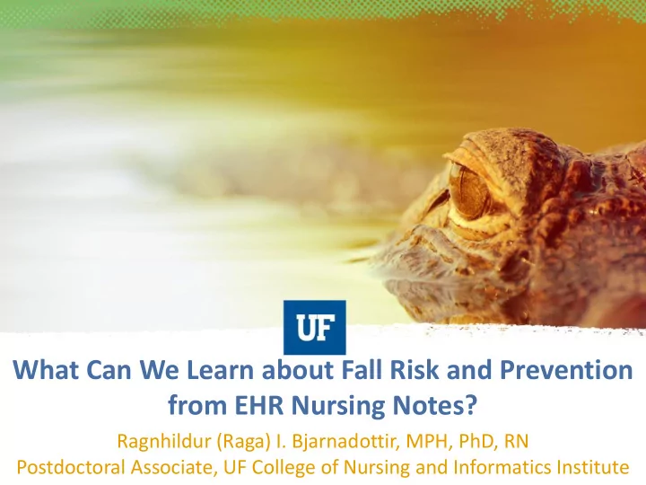 what can we learn about fall risk and prevention from ehr