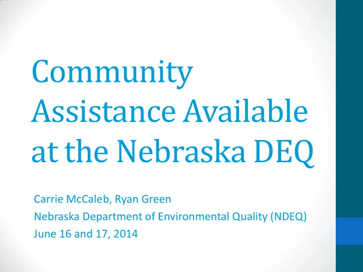 at the nebraska deq