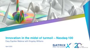 Innovation in the midst of turmoil  Nasdaq-100  Easy Equities Webinar with Kingsley Williams