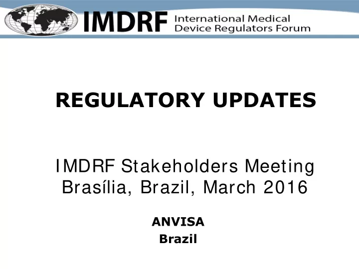 regulatory updates