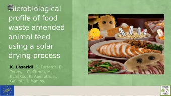 Microbiological  profjle of food  waste amended  animal feed  using a solar  drying process K.