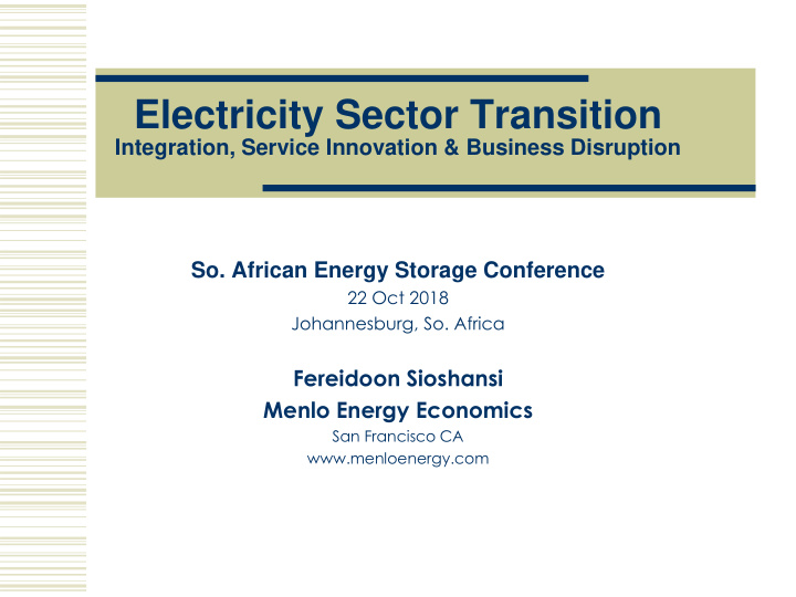 electricity sector transition