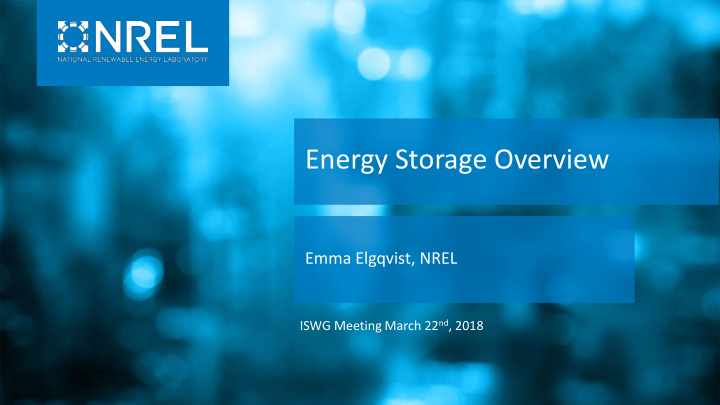 energy storage overview